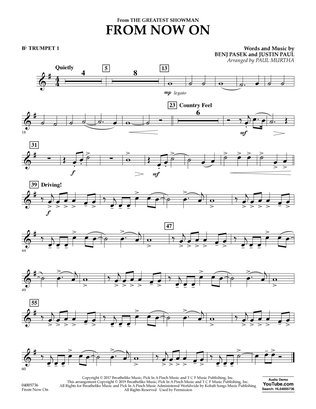 Book cover for From Now On (from The Greatest Showman) (arr. Paul Murtha) - Bb Trumpet 1