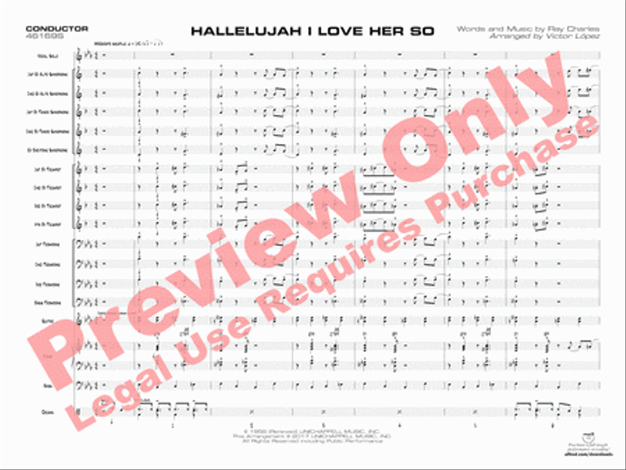 Hallelujah I Love Her So Jazz Ensemble scores gallery preview page 4