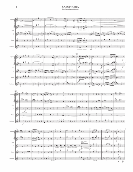 SAXOPHOBIA - for Saxophone Quartet (SATB or AATB) image number null