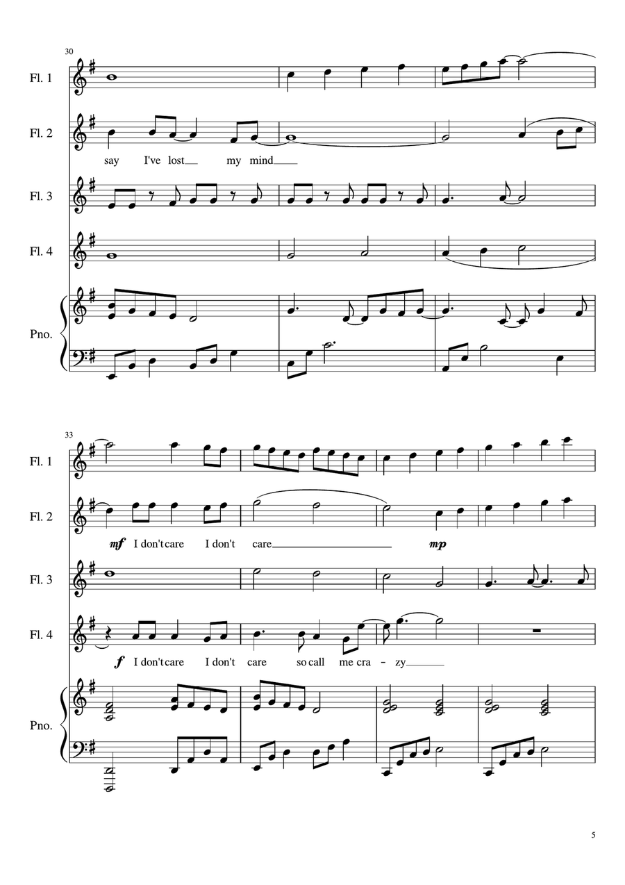 A Million Dreams A Million Dreams Woodwind Quartet scores gallery preview page 5