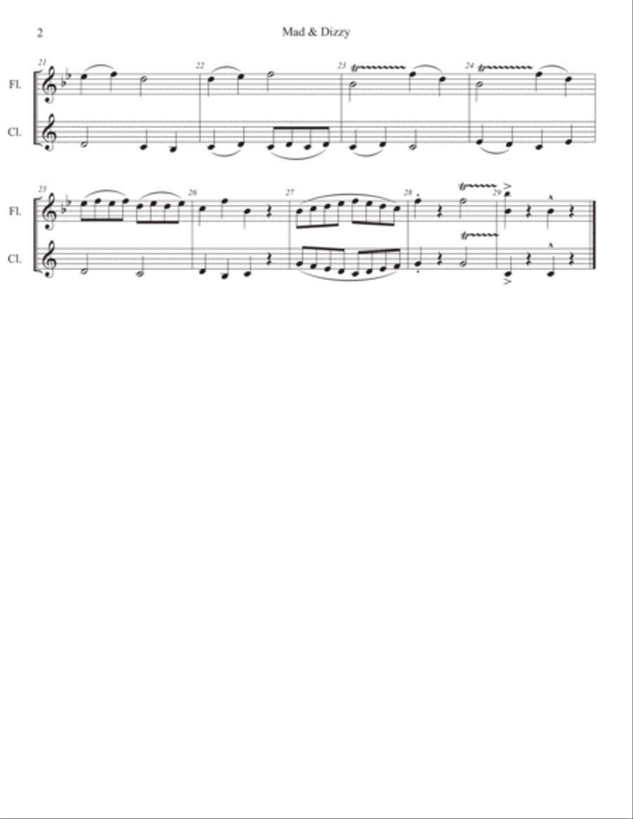 Mad & Dizzy Mad & Dizzy Woodwind Duet scores gallery preview page 2