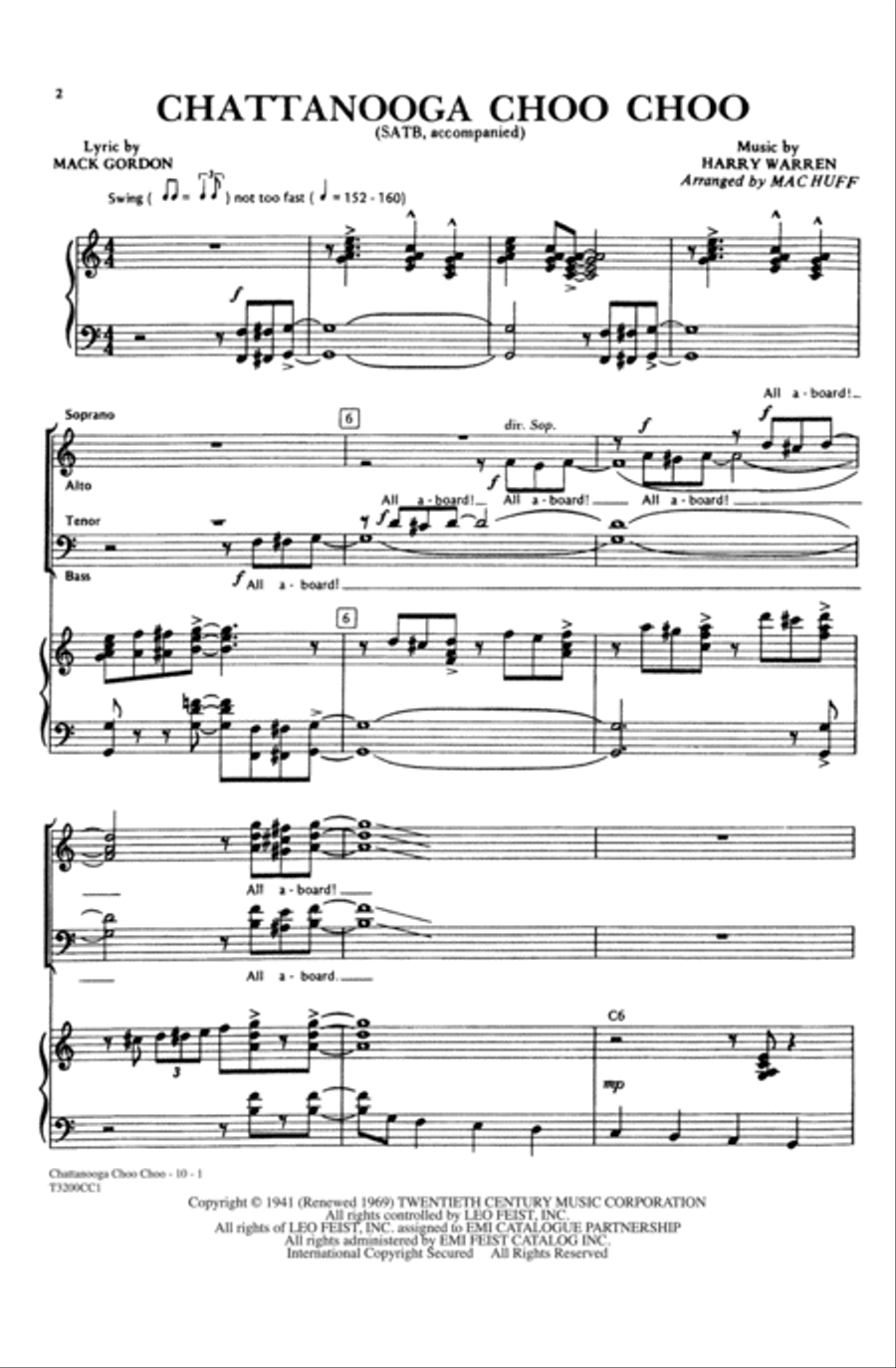 Chattanooga Choo Choo 4-Part scores gallery preview page 2