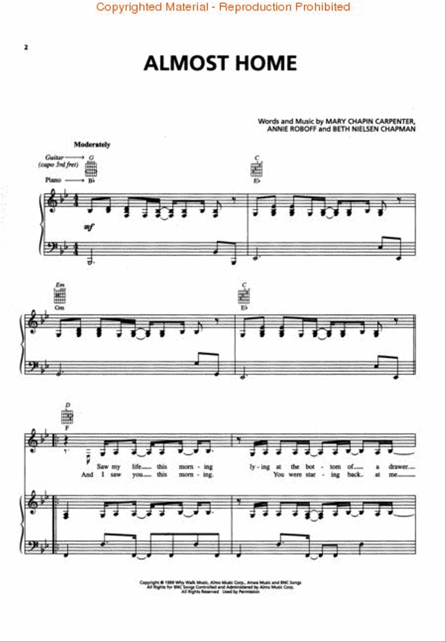 The Mary Chapin Carpenter Collection Piano, Vocal, Guitar scores gallery preview page 2