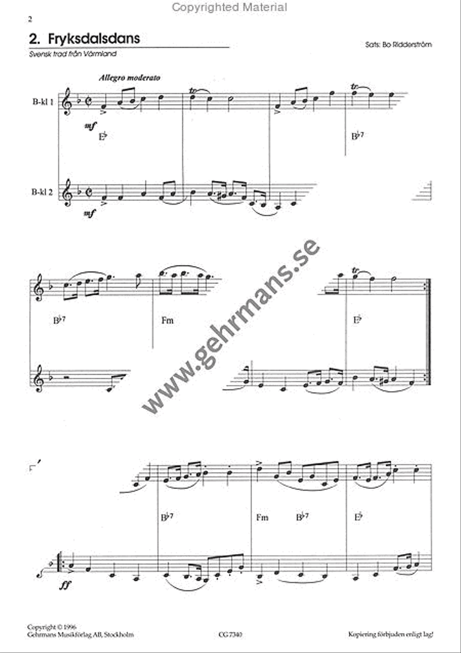 Svenska latar for klarinetter Clarinet Duet scores gallery preview page 3
