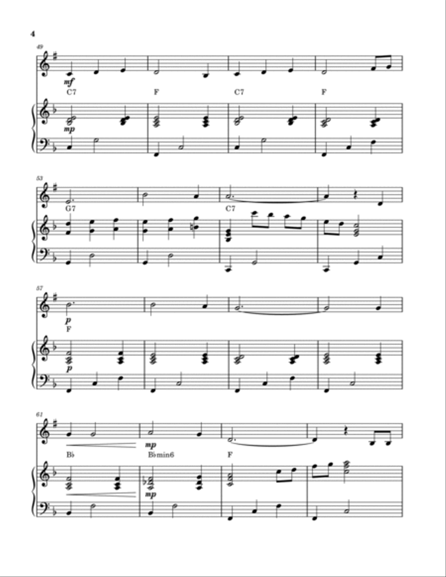 My Wild Irish Rose (Trumpet and Piano) B-Flat Trumpet scores gallery preview page 4