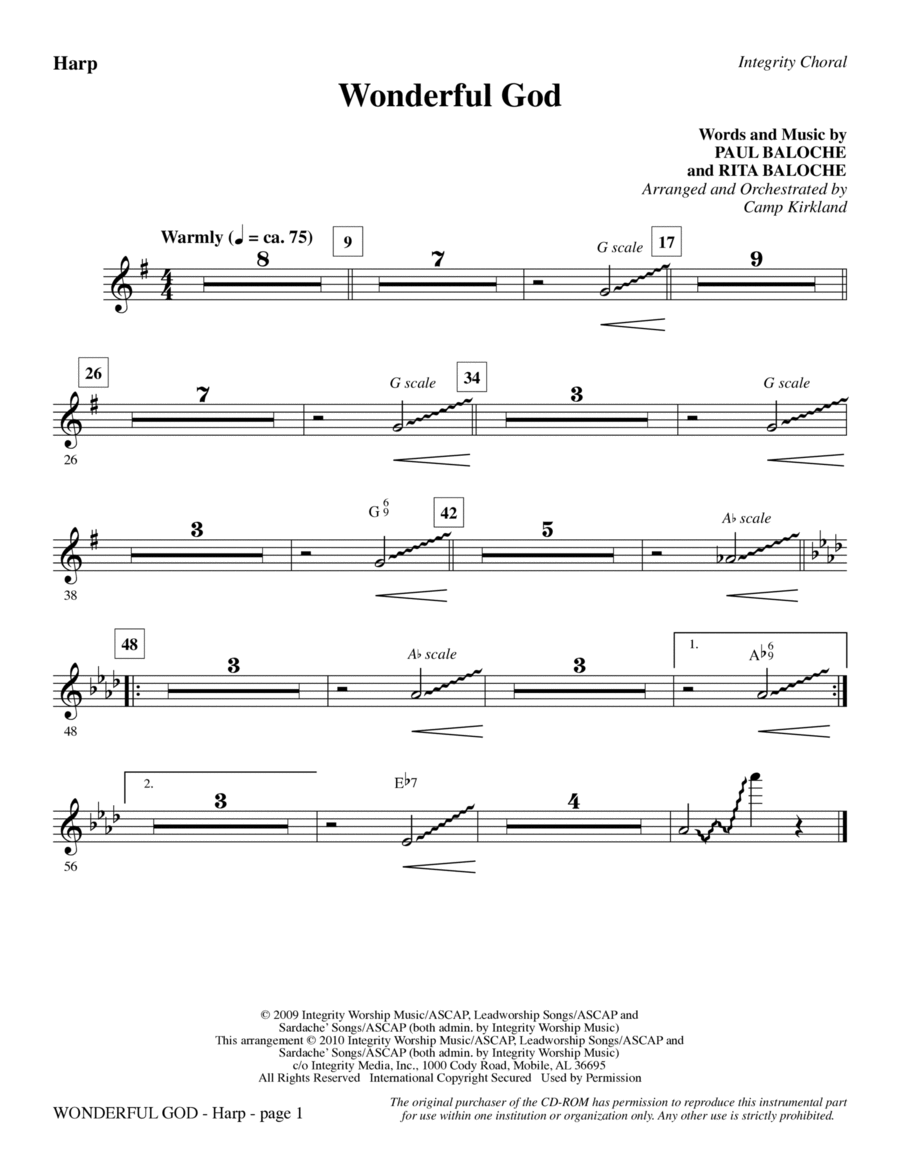 Wonderful God - Harp Wonderful God - Harp Choir scores gallery preview page 1