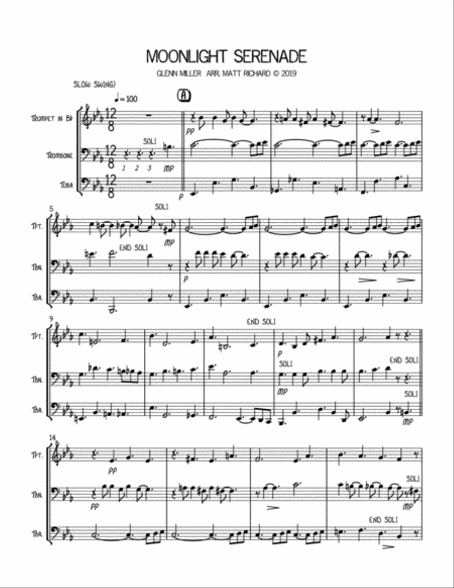Moonlight Serenade Brass Ensemble scores gallery preview page 2