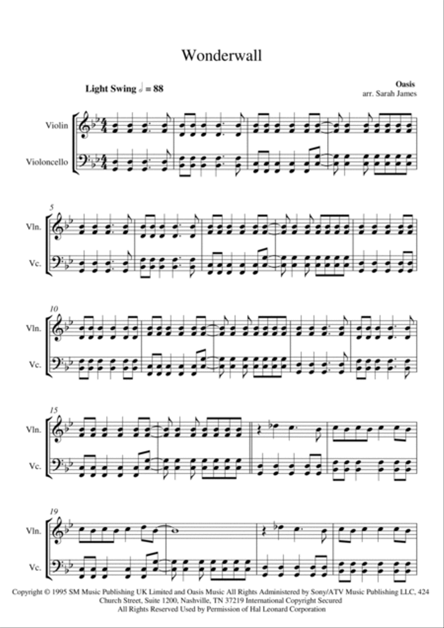 Wonderwall Wonderwall Score and Parts scores gallery preview page 2