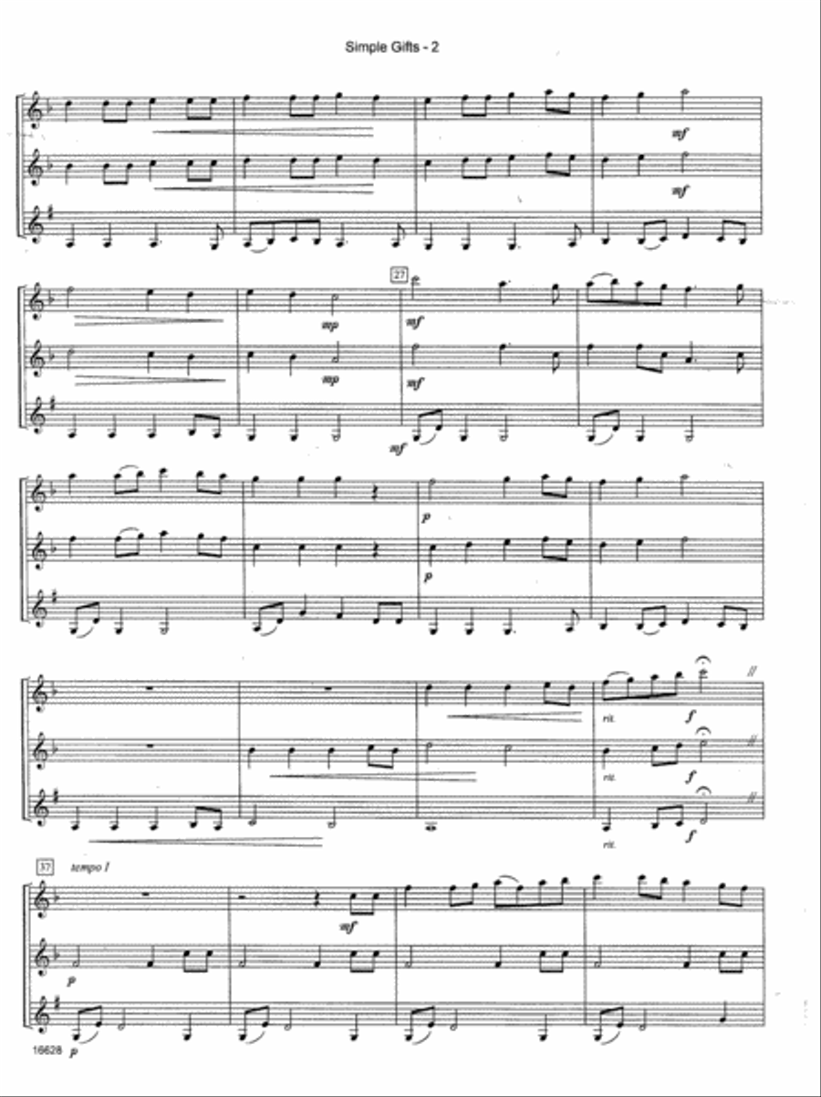 Simple Gifts Simple Gifts Woodwind Trio scores gallery preview page 3