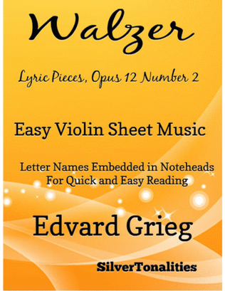 Book cover for Walzer Lyric Pieces Opus 12 Number 2 Easy Violin Sheet Music