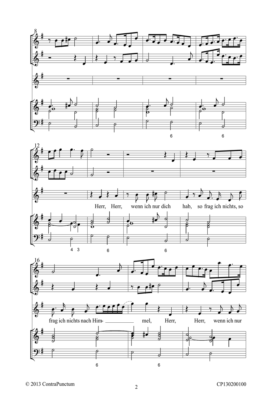 Herr, wenn ich nur dich hab BuxWv 38 Herr, wenn ich nur dich hab BuxWv 38 Small Ensemble scores gallery preview page 6