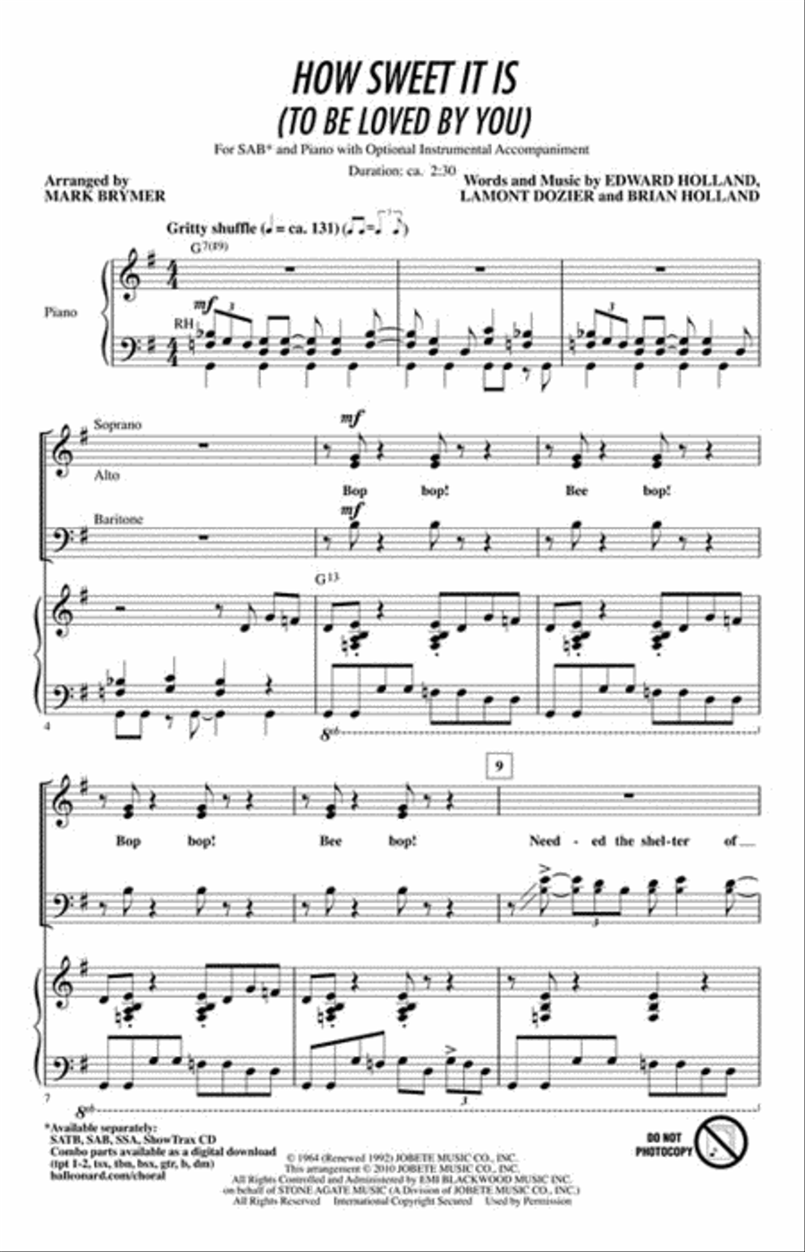 How Sweet It Is to Be Loved by You 3-Part scores gallery preview page 2