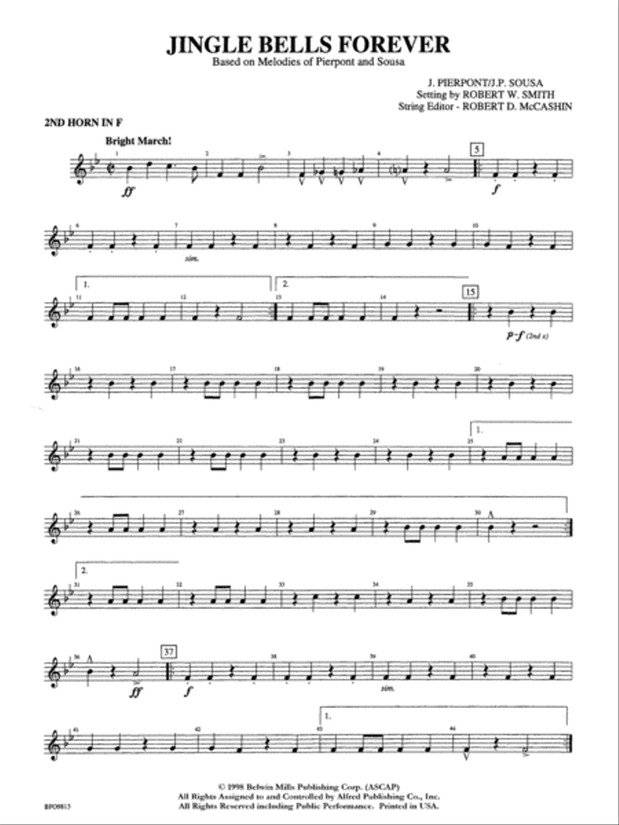 Jingle Bells Forever: 2nd F Horn Full Orchestra scores gallery preview page 1
