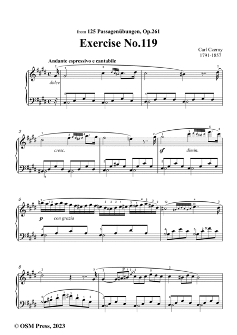 C. Czerny-Exercise No.119,Op.261 No.119 Piano Method scores gallery preview page 2