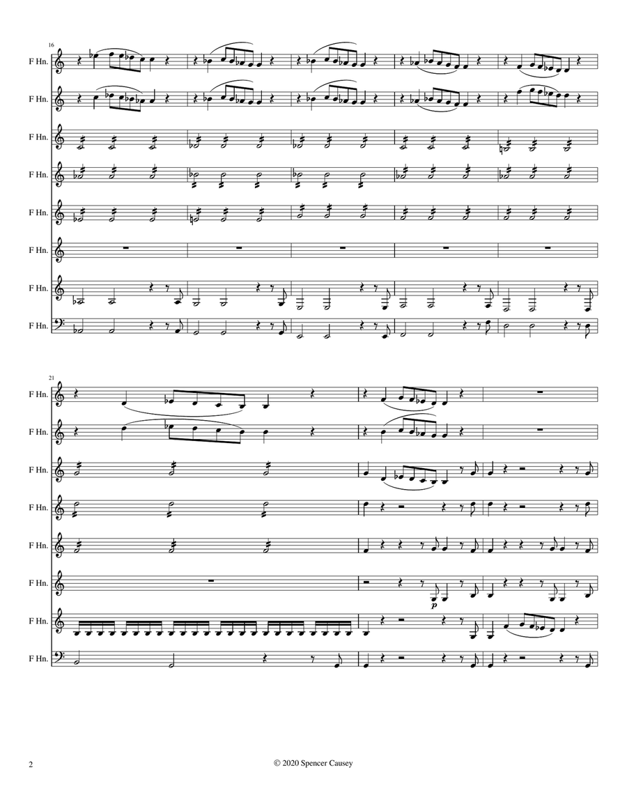 Egmont Overture for Horn Octet Chamber Orchestra scores gallery preview page 3