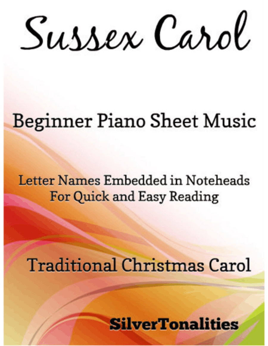 Sussex Carol Beginner Piano Sheet Music Easy Piano scores gallery preview page 1