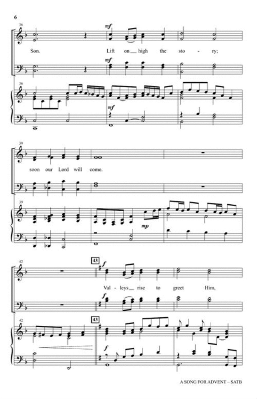 A Song for Advent 4-Part scores gallery preview page 4