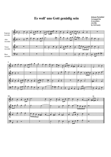 Es woll' uns Gott genadig sein (no.1) (arrangement for 4 recorders)