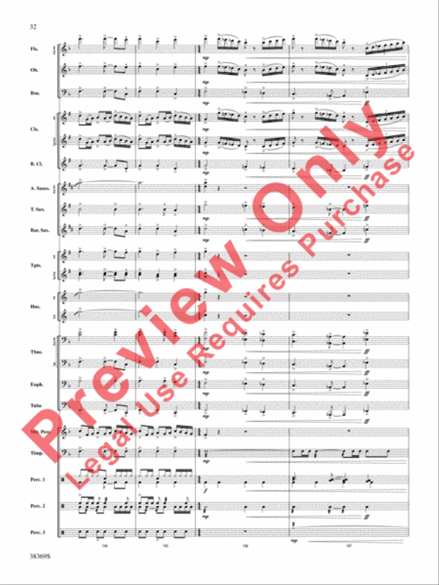 Man of La Mancha Concert Band scores gallery preview page 33