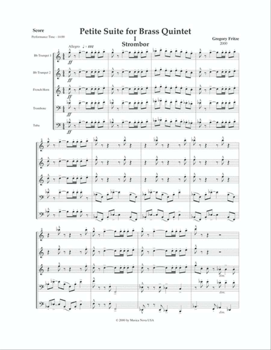 Petite Suite for Brass Quintet Brass Quintet scores gallery preview page 5
