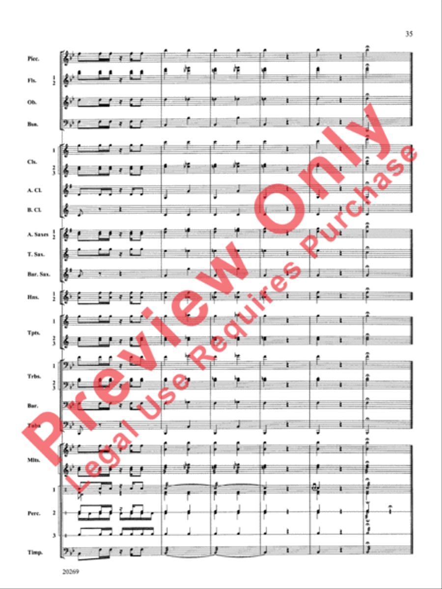 Night in the Tropics Concert Band scores gallery preview page 36