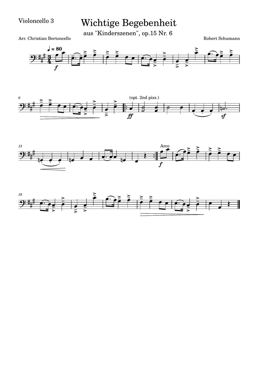 Wichtige Begebenheit arranged for Cello Ensemble (4 Cellos) String Quartet scores gallery preview page 5