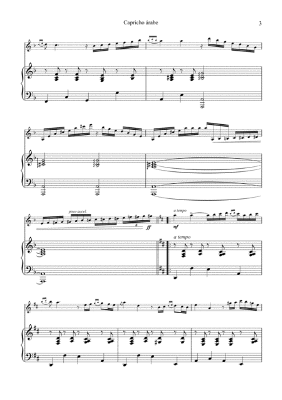 Capricho arabe/Capricho árabe for violin and piano Violin Solo scores gallery preview page 4
