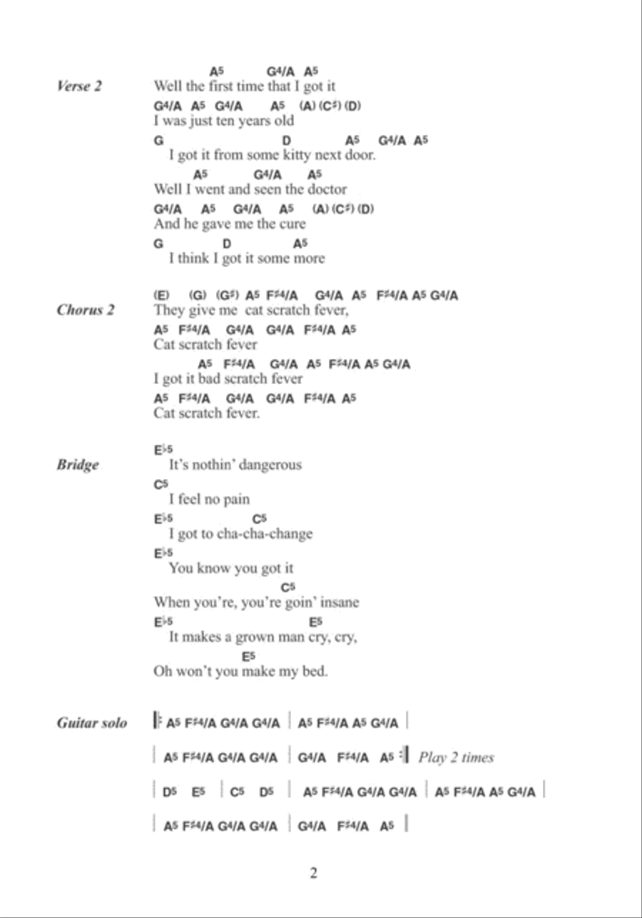 Cat Scratch Fever Cat Scratch Fever Guitar scores gallery preview page 2