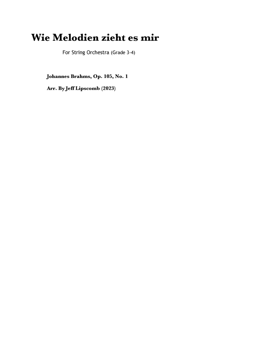Wie Melodien sieht es mir String Orchestra scores gallery preview page 1