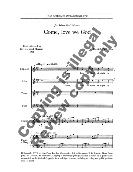 Come, Love We God