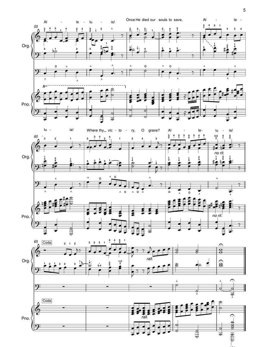 Christ the Lord Is Risen Today - Organ & Piano Acc. Small Ensemble scores gallery preview page 5