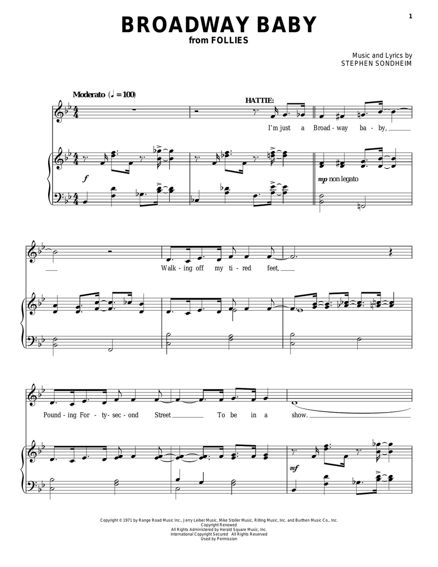 Broadway Baby High Voice scores gallery preview page 1