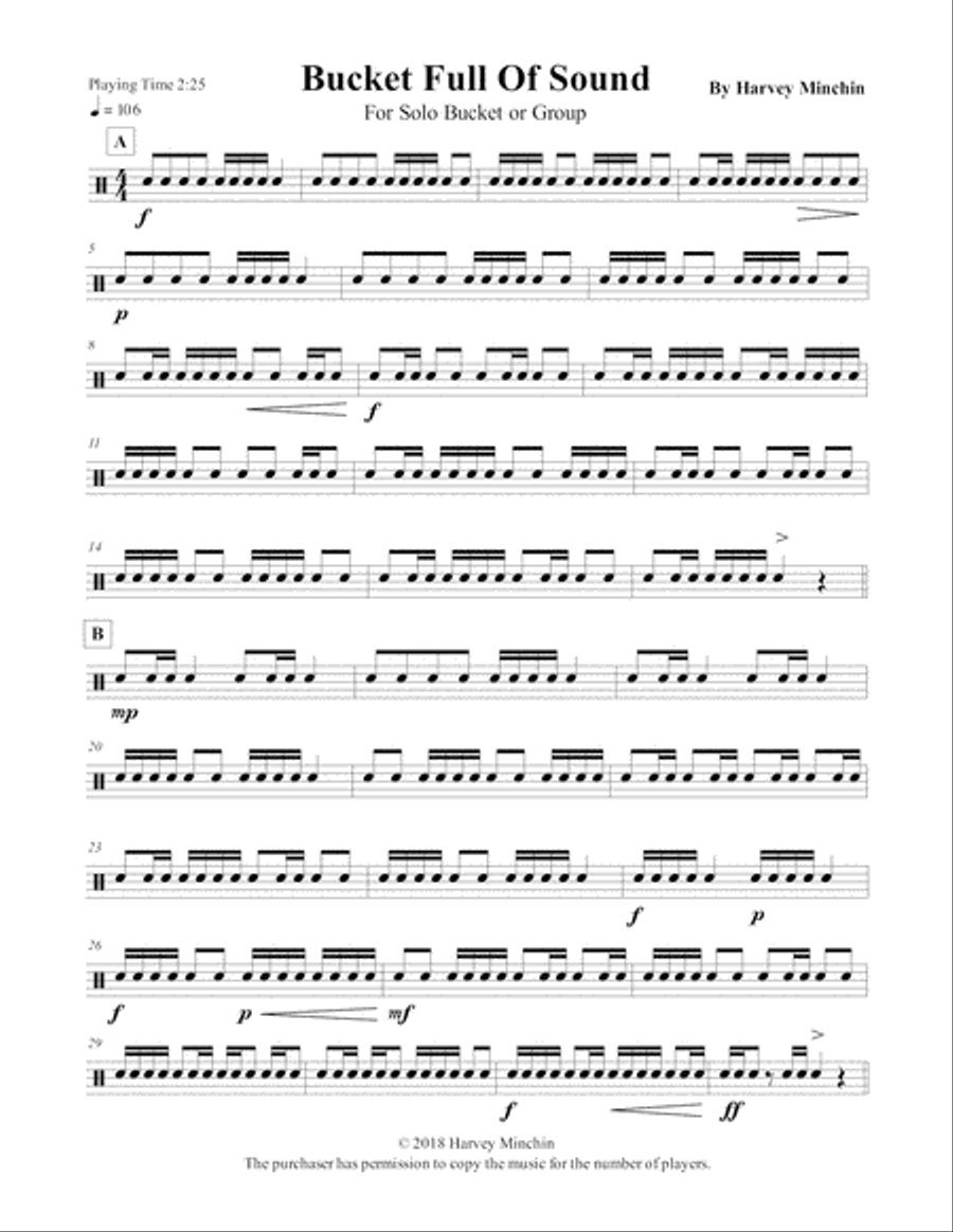 Bucket Full Of Sound Bucket Full Of Sound Percussion scores gallery preview page 2