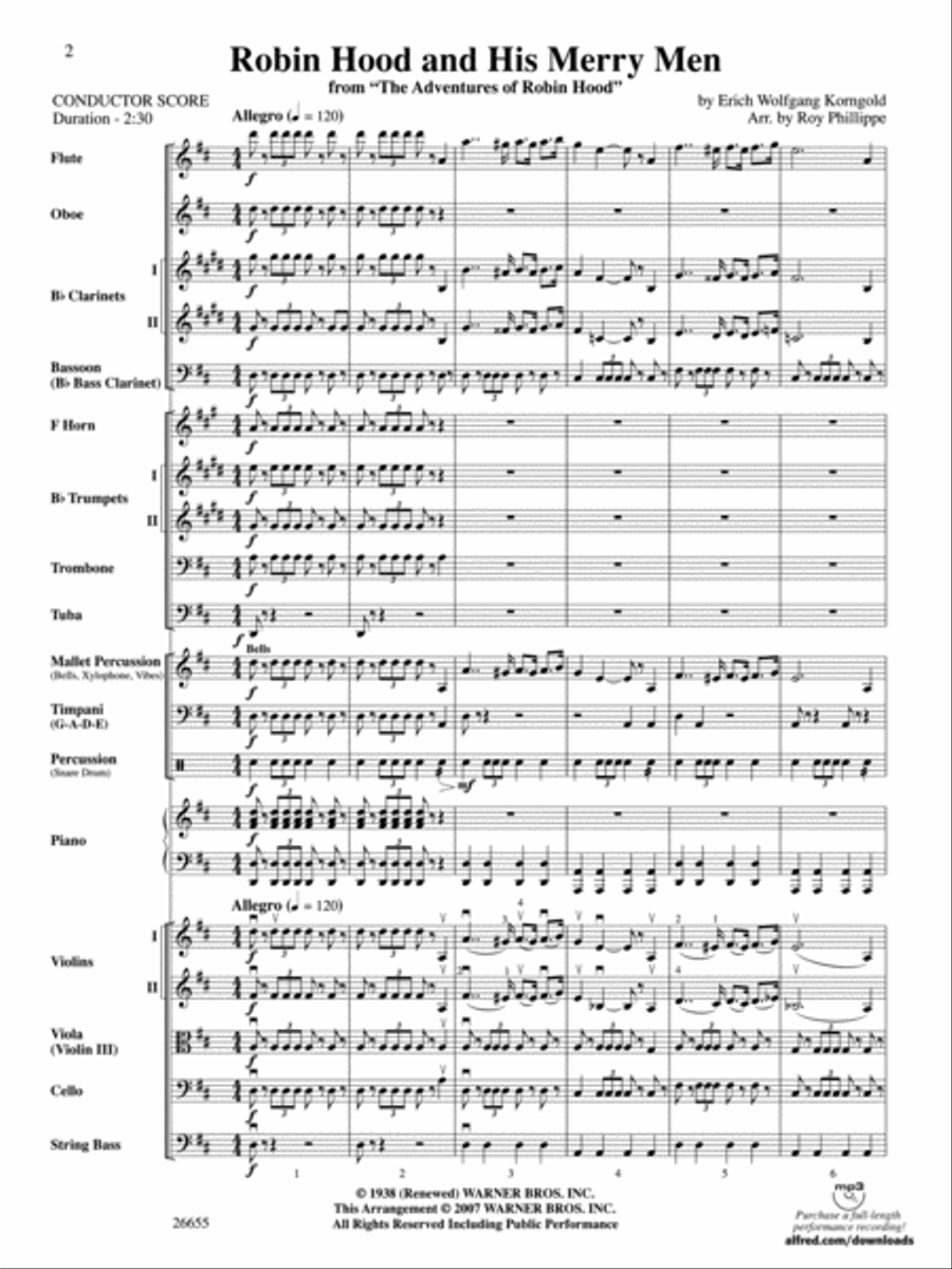 Robin Hood and His Merry Men Full Orchestra scores gallery preview page 2