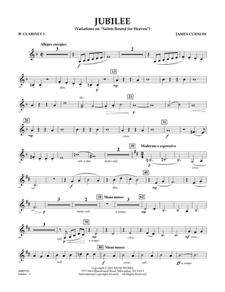 Jubilee (Variations On "Saints Bound for Heaven") - Bb Clarinet 3