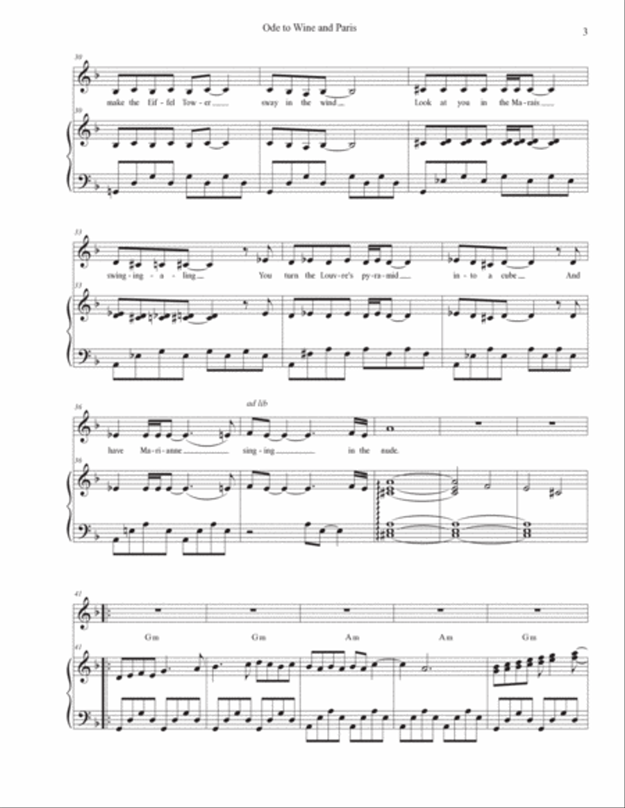 Ode to Wine and Paris Voice scores gallery preview page 3