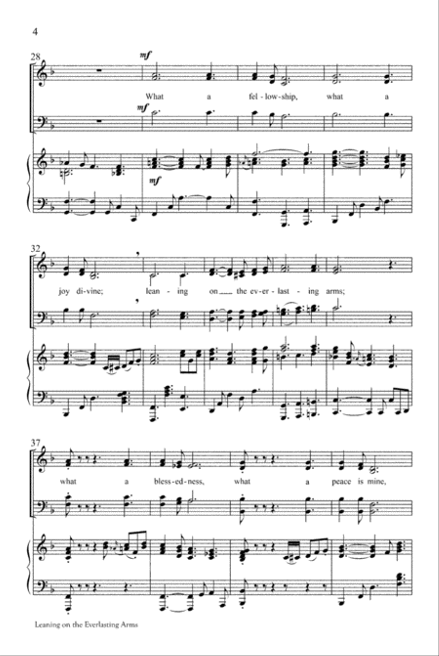 Leaning on the Everlasting Arms 4-Part scores gallery preview page 4