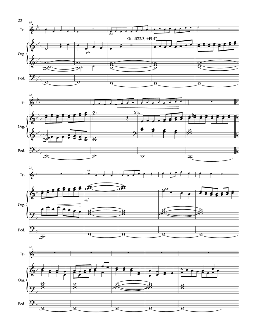 Jesus Loves Me - One Trumpet and Organ Trumpet Solo scores gallery preview page 3