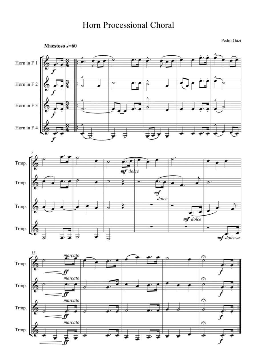 Horn Processional Choral Choir scores gallery preview page 1