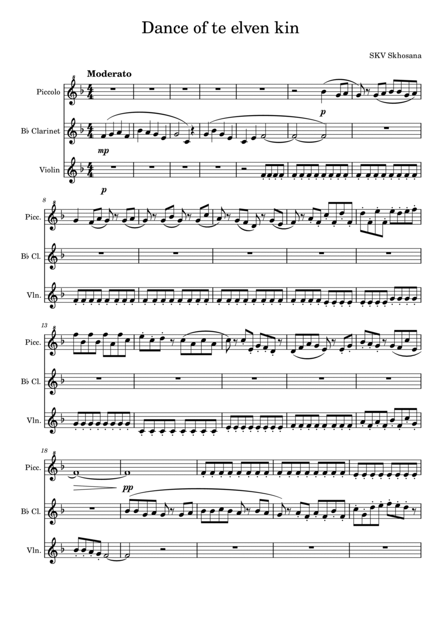 Dance of the Elven kin Small Ensemble scores gallery preview page 1