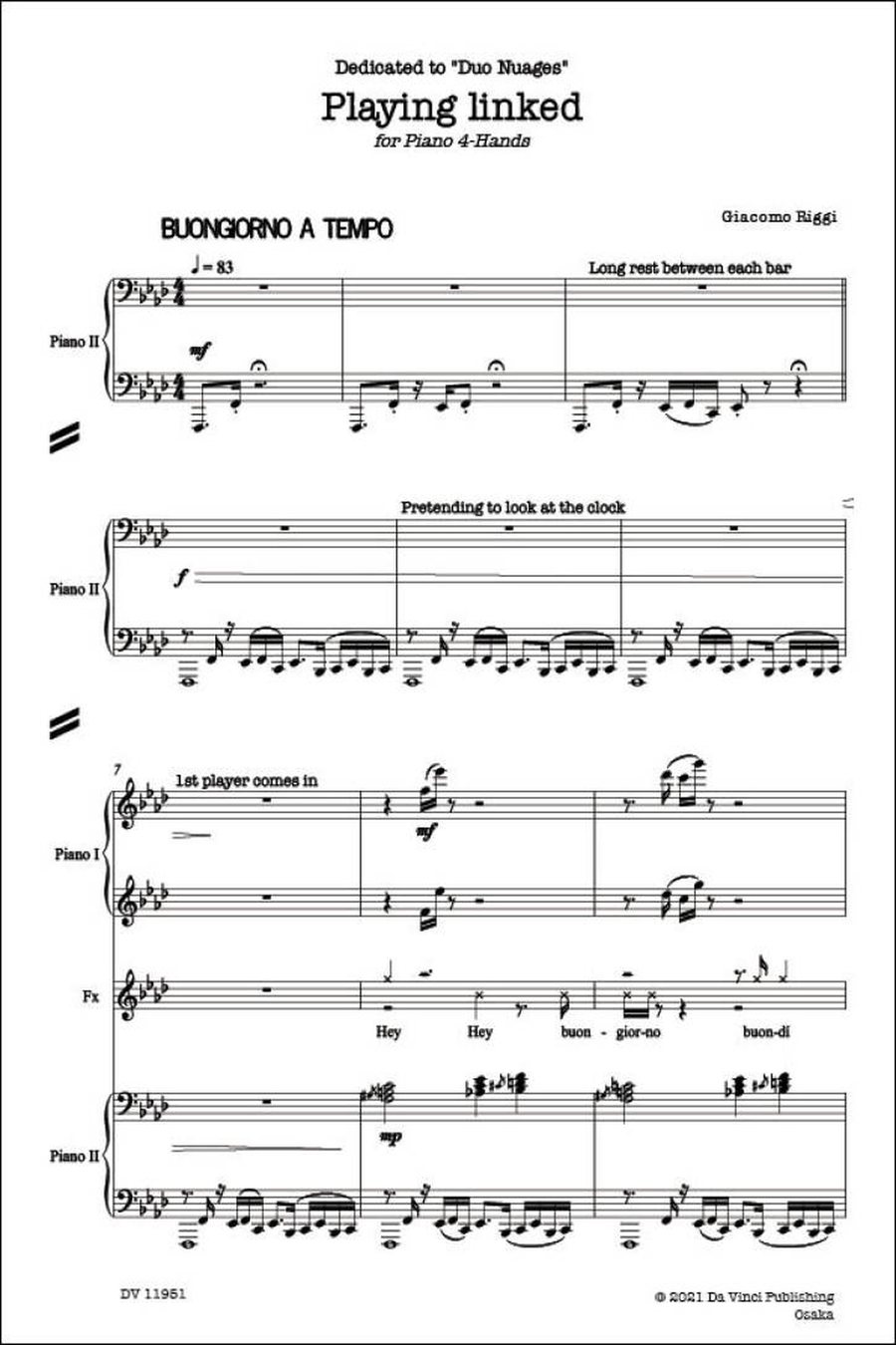 Playing Linked, for Piano 4-Hands Piano Duet scores gallery preview page 2