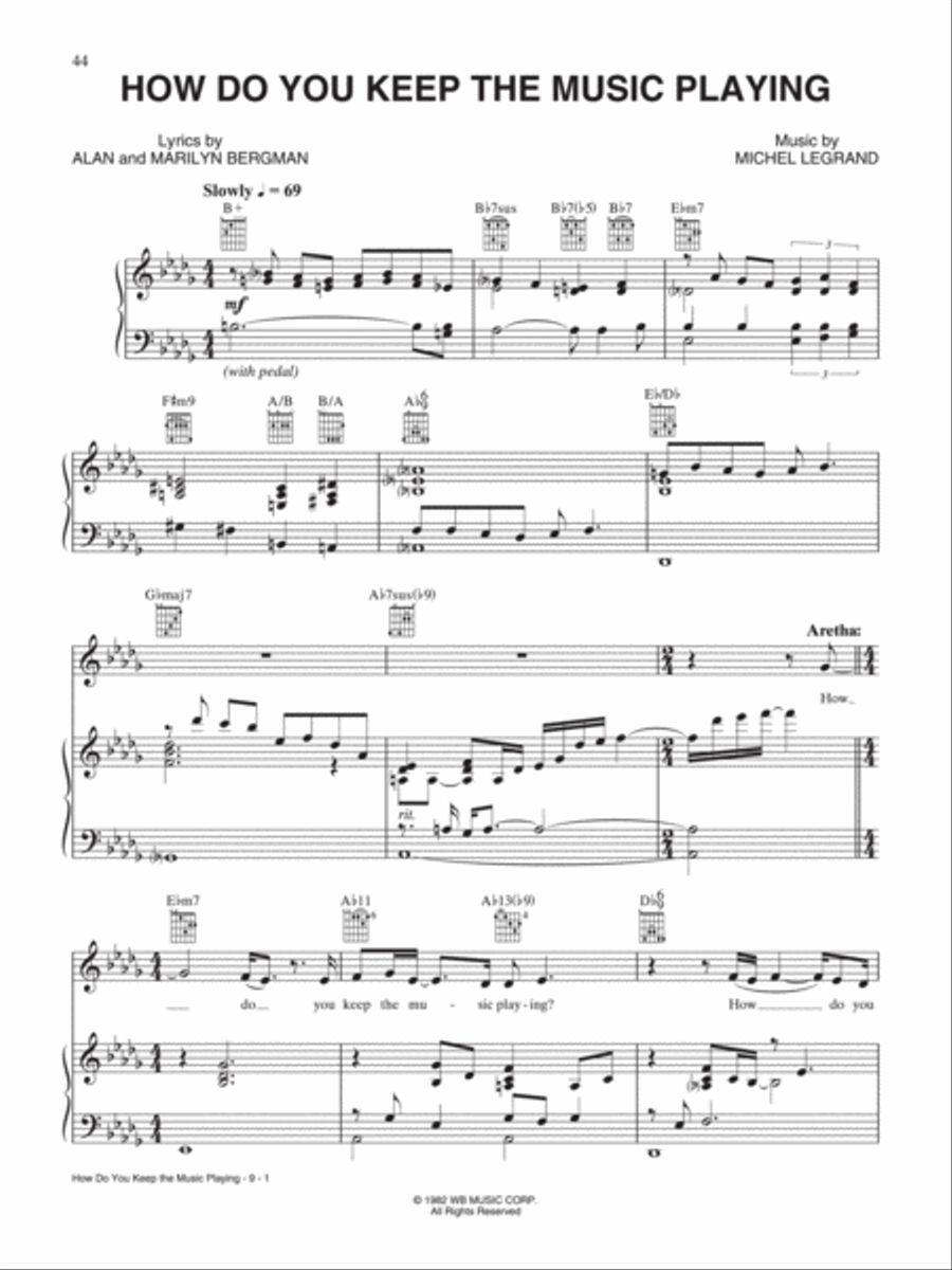 How Do You Keep the Music Playing Piano, Vocal, Guitar scores gallery preview page 1