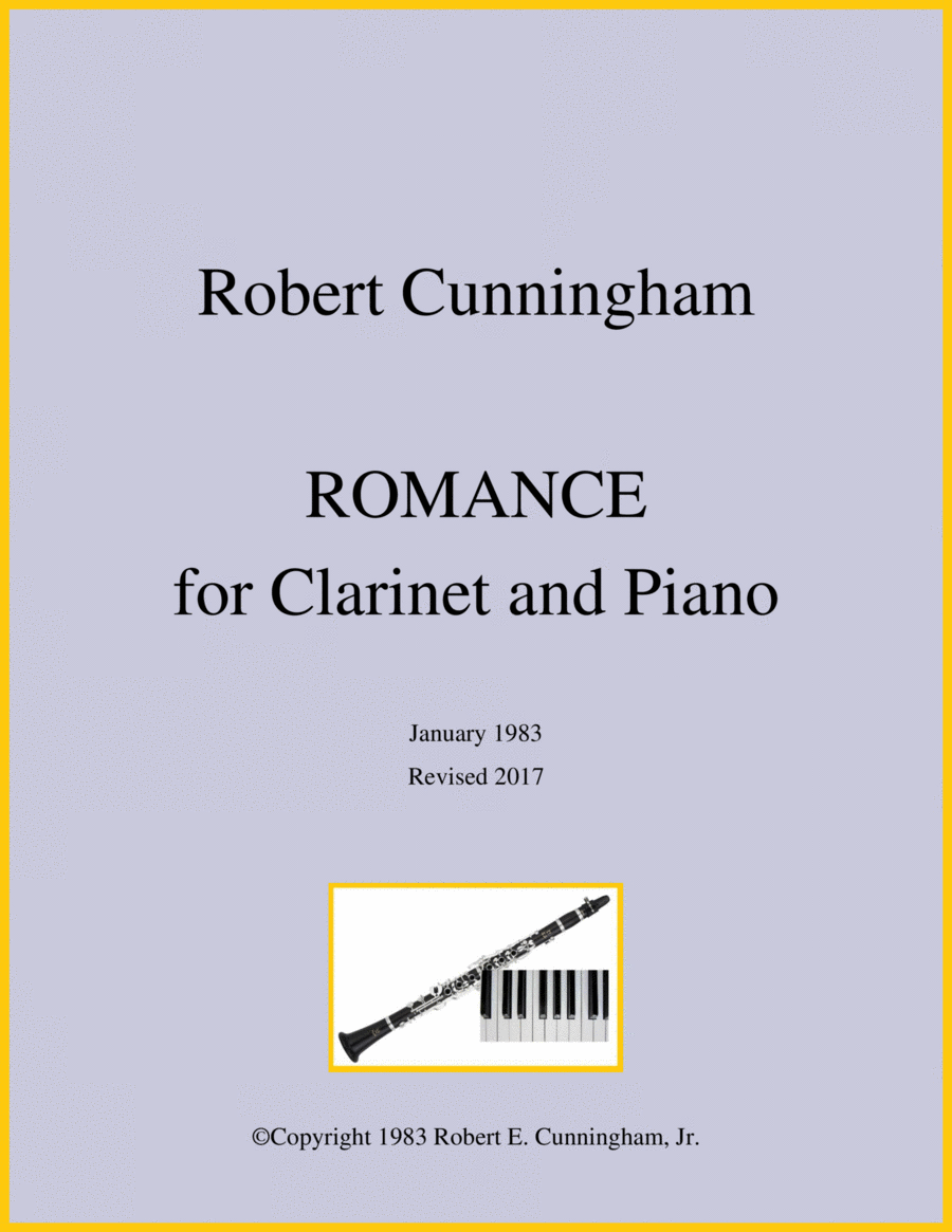 Romance for Clarinet and Piano Clarinet Solo scores gallery preview page 1