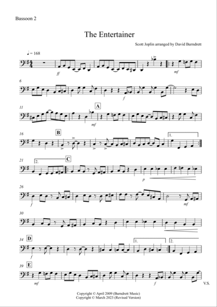 The Entertainer for Bassoon Quartet The Entertainer for Bassoon Quartet Bassoon Quartet scores gallery preview page 6