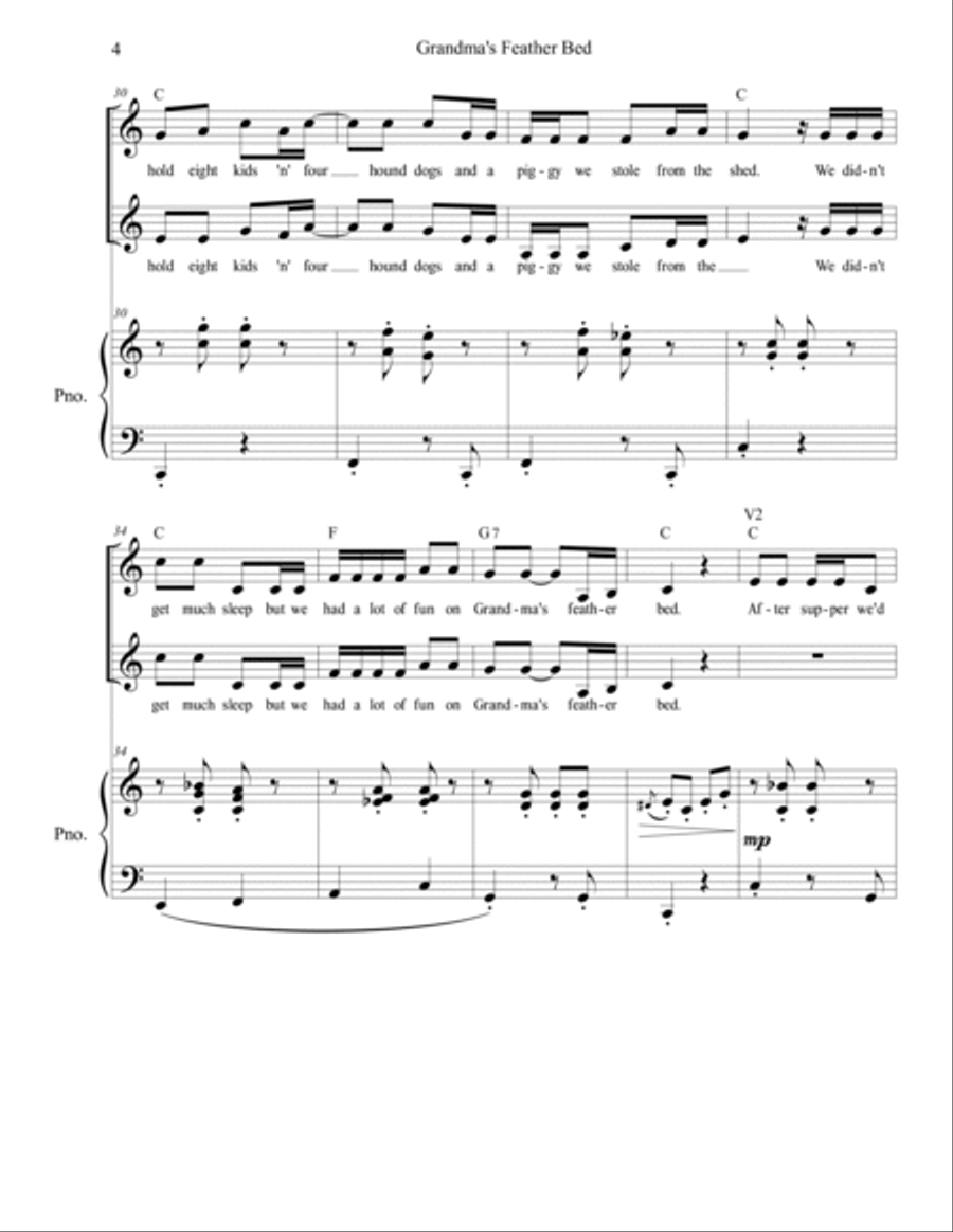 Grandma's Feather Bed Mezzo-Soprano Voice scores gallery preview page 4
