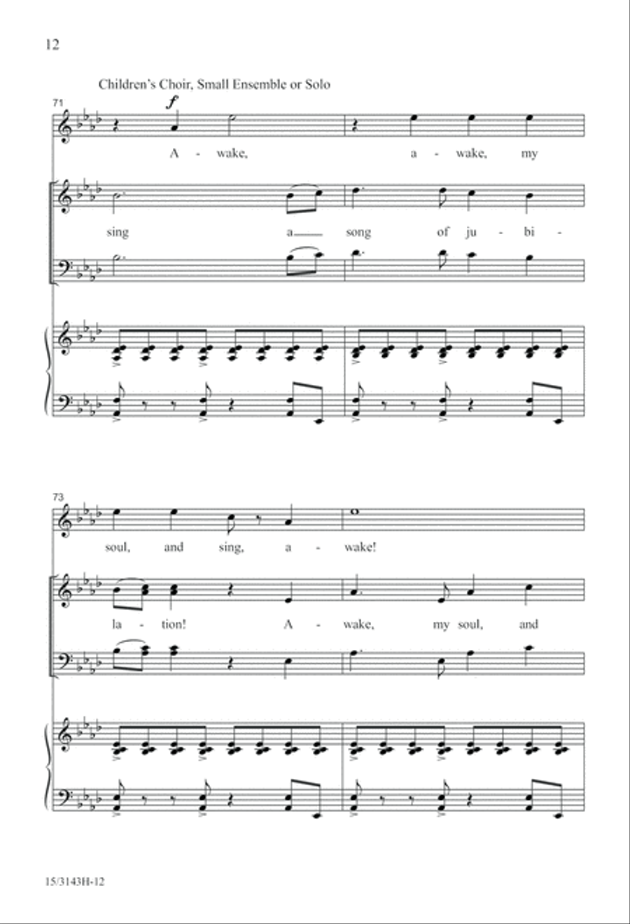 Awake, My Soul, and Sing! 4-Part scores gallery preview page 12