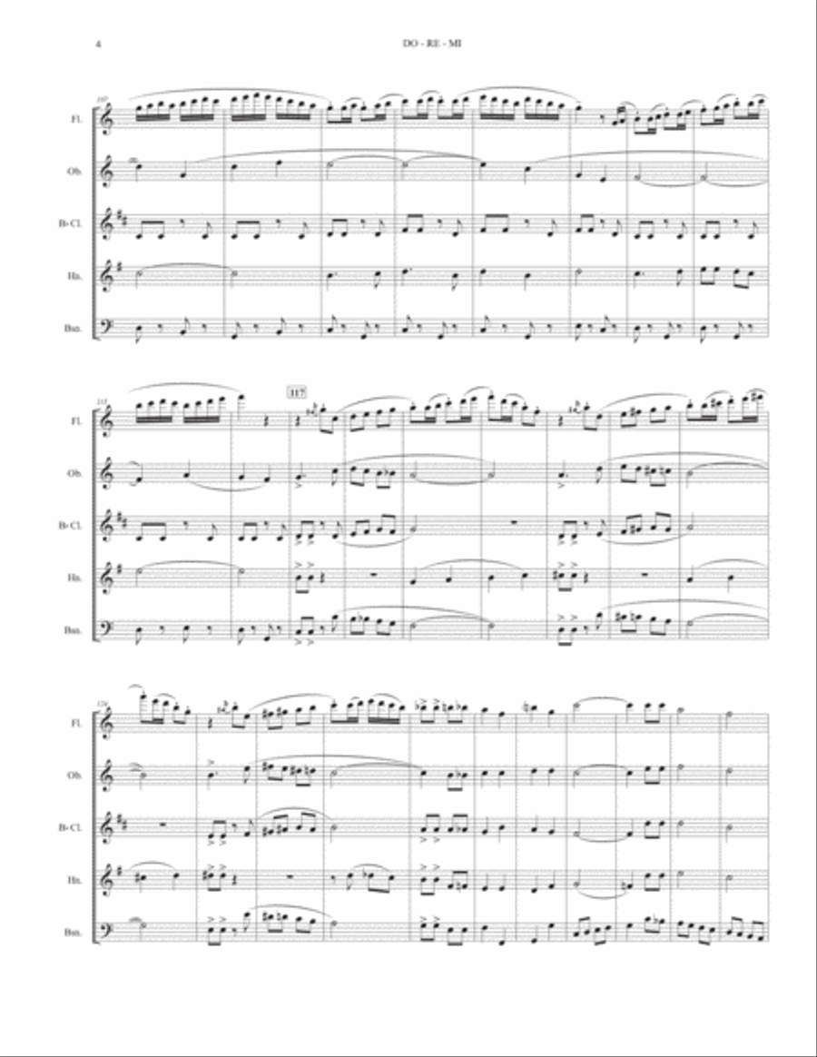 Do-Re-Mi Woodwind Quintet scores gallery preview page 5