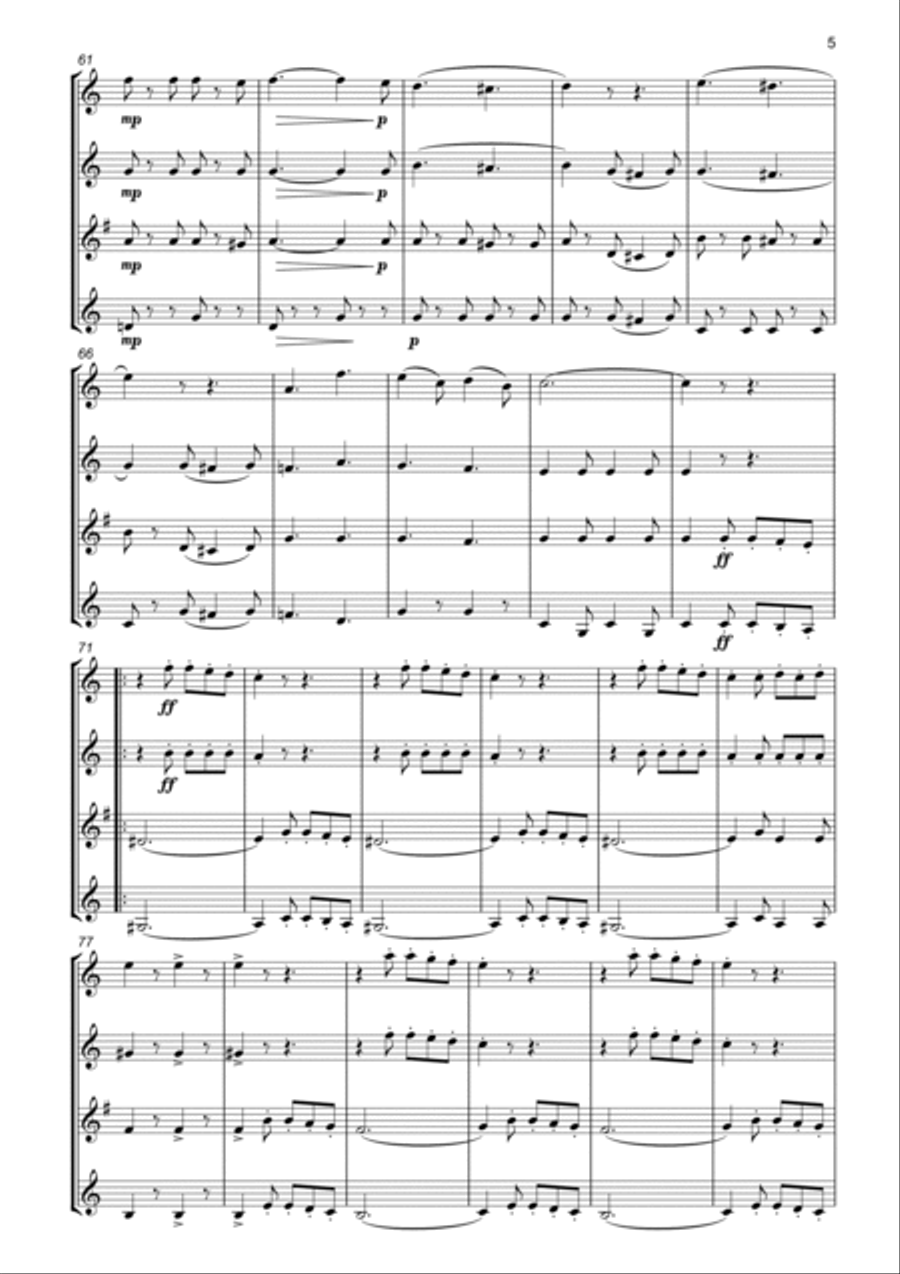 The Liberty Bell for Clarinet Quartet Clarinet Quartet scores gallery preview page 5