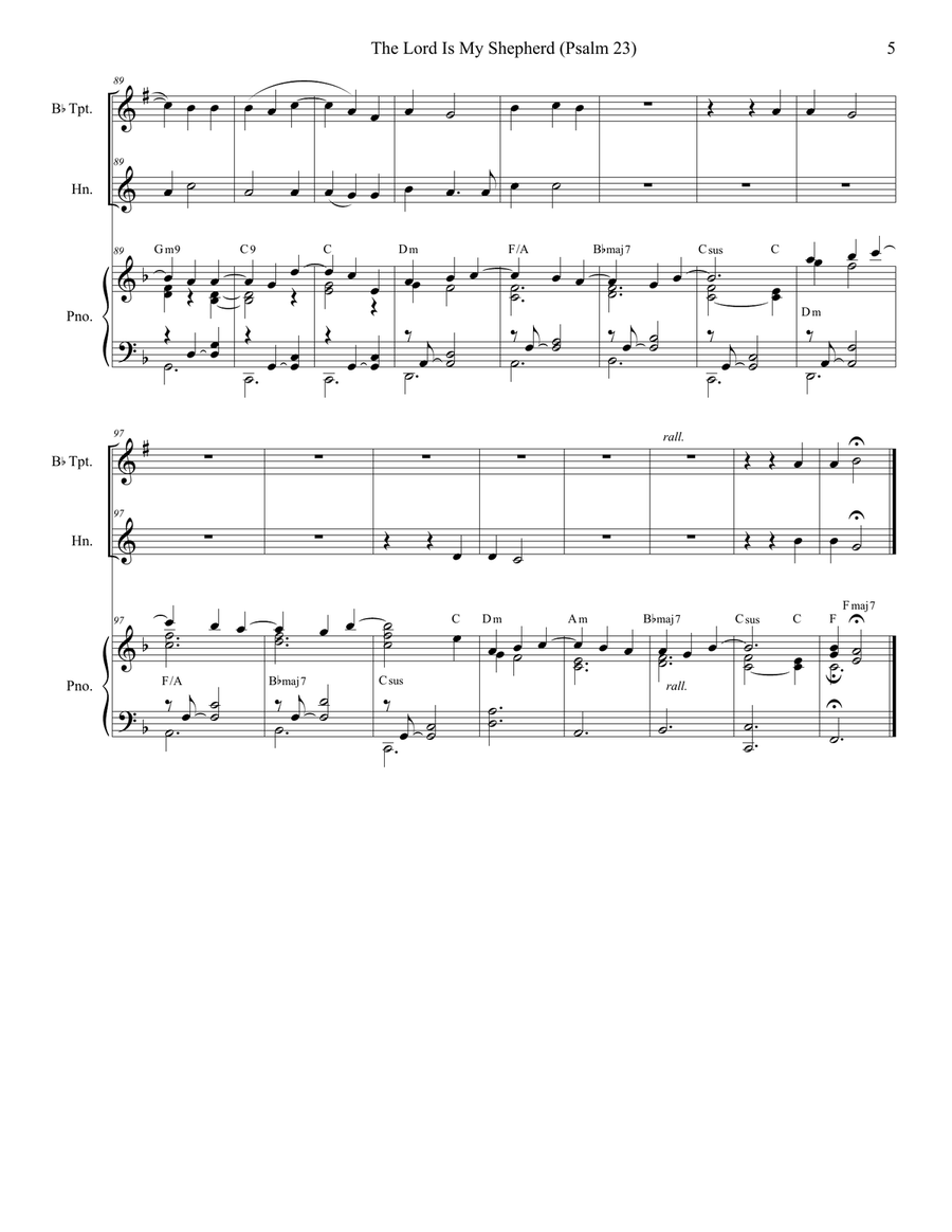 Psalm 23 (theme From The Vicar Of Dibley) Brass Duet scores gallery preview page 5