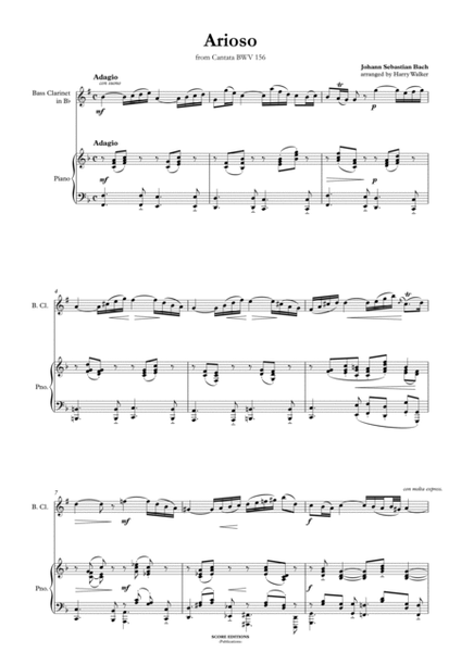 Bach - Arioso from Cantata BWV 156 for Bass Clarinet and Piano image number null